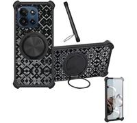 Aroepurt Coque avec SPC Wuum S Pro Coque Case CX-16-HEI | Phone Etui Cover [1*Protecteur d'écran en verre trempé] Coque hybride [Support magnétique en anneau]