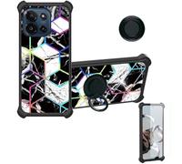 Aroepurt Coque avec SPC Wuum S Pro Coque Case IMDH-HS | Phone Etui Cover [1*Protecteur d'écran en verre trempé] Hybride [Support annulaire] [Réflexion de la lumière]