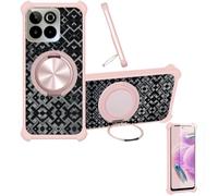 Aroepurt Coque avec SPC ZEUS 2 Elite Coque Case CX-18-FEN | Phone Etui Cover [1*Protecteur d'écran en verre trempé] Coque hybride [Support magnétique en anneau]