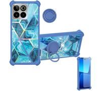 Aroepurt Coque avec SPC ZEUS 2 Elite Coque Case IMDL-LS | Phone Etui Cover [1*Protecteur d'écran en verre trempé]Hybride[Support en anneau][Réflexion de la lumière]