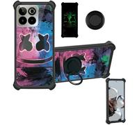 Aroepurt Coque avec SPC ZEUS 2 Elite Coque Case YGH-BQ | Phone Etui Cover [1*Protecteur d'écran en verre trempé]Hybride[Support pour anneau][Effet lumineux]