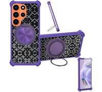 Aroepurt Coque avec Ulefone Note 22 Coque Case CX-17-ZI | Phone Etui Cover [1*Protecteur d'écran en verre trempé] Coque hybride [Support magnétique en anneau]