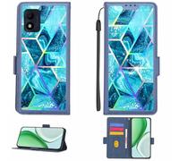 Aroepurt Coque Compatible pour Alcatel 1b 2022 Coque Étui Housse Case Support [avec Film Protecteur HD d'une dureté de 9H] [Blocage RFID][Effet de réfraction] LPT-LS