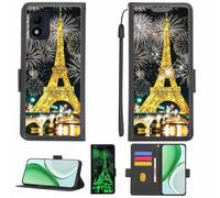Aroepurt Coque Compatible pour Alcatel 1b 2022 Coque Étui Housse Case Support [avec Film Protecteur HD d'une dureté de 9H] [Blocage RFID][Paillettes dorées + Brillantes] LPT-TT