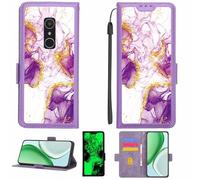 Aroepurt Coque Compatible pour Alcatel 1x 5059a Coque Étui Housse Case Support [avec Film Protecteur HD d'une dureté de 9H] [Blocage RFID][Paillettes dorées + Brillantes] LPT-ZDL