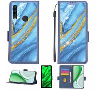 Aroepurt Coque Compatible pour Alcatel 3X 2019 Coque Étui Housse Case Support [avec Film Protecteur HD d'une dureté de 9H] [Blocage RFID][Paillettes dorées + Brillantes] LPT-LDL