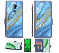 Aroepurt Coque Compatible pour Alcatel 3X 5058a Coque Étui Housse Case Support [avec Film Protecteur HD d'une dureté de 9H] [Blocage RFID][Paillettes dorées + Brillantes] LPT-LDL