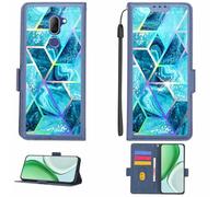 Aroepurt Coque Compatible pour Alcatel 3X 5058a Coque Étui Housse Case Support [avec Film Protecteur HD d'une dureté de 9H] [Blocage RFID][Effet de réfraction] LPT-LS