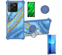 Aroepurt Coque Compatible pour Aligator S6600 Coque Étui [avec Trempé 9H Protection D'écran] Case Support de Bague PC + Silicone JSL-LDL