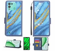 Aroepurt Coque Compatible pour Blackview A55 Pro Coque Étui Housse Case Support [avec Film Protecteur HD d'une dureté de 9H] [Blocage RFID][Paillettes dorées + Brillantes] LPT-LDL