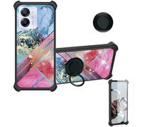 Aroepurt Coque Compatible pour Blackview Color 8 Coque Étui [avec Trempé 9H Protection D'écran] Case Support de Bague PC + Silicone IMDH-WSS