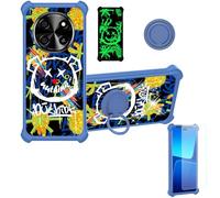 Aroepurt Coque Compatible pour Blackview Oscal Tiger 8 Coque Étui [avec Trempé 9H Protection D'écran] Case Support de Bague PC + Silicone JSL-TYX