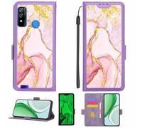 Aroepurt Coque Compatible pour BLU C7 2021 Coque Étui Housse Case Support [avec Film Protecteur HD d'une dureté de 9H] [Blocage RFID][Paillettes dorées + Brillantes] LPT-FDL