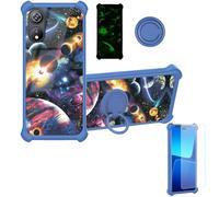 Aroepurt Coque Compatible pour Cubot Note 60 Coque Étui [avec Trempé 9H Protection D'écran] Case Support de Bague PC + Silicone YGL-XQ