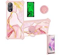 Aroepurt Coque Compatible pour Cubot Note 60 Coque Étui [avec Trempé 9H Protection D'écran] Case Support de Bague PC + Silicone JSF-FDL