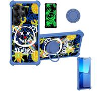 Aroepurt Coque Compatible pour Doogee Note 56X Pro Coque Étui [avec Trempé 9H Protection D'écran] Case Support de Bague PC + Silicone JSL-TYX