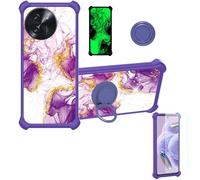 Aroepurt Coque Compatible pour Doogee Note 59 Coque Étui [avec Trempé 9H Protection D'écran] Case Support de Bague PC + Silicone JSZ-ZDL