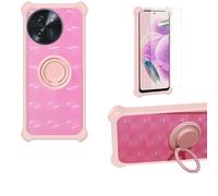 Aroepurt Coque Compatible pour Doogee Note 59 Pro Coque Étui [avec Trempé 9H Protection D'écran] Case Support de Bague PC + Silicone TZZH-Fen