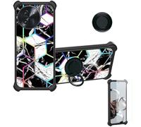 Aroepurt Coque Compatible pour Doogee Note 59 Pro Coque Étui [avec Trempé 9H Protection D'écran] Case Support de Bague PC + Silicone IMDH-HS