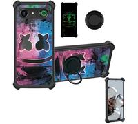 Aroepurt Coque Compatible pour Doro Aurora A10 Coque Étui [avec Trempé 9H Protection D'écran] Case Support de Bague PC + Silicone YGH-BQ