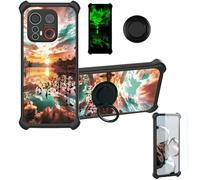 Aroepurt Coque Compatible pour Emporia Smart.6 Coque Étui [avec Trempé 9H Protection D'écran] Case Support de Bague PC + Silicone YGH-FJ