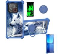 Aroepurt Coque Compatible pour Emporia Smart.7 Lite Coque Étui [avec Trempé 9H Protection D'écran] Case Support de Bague PC + Silicone YGL-LAN
