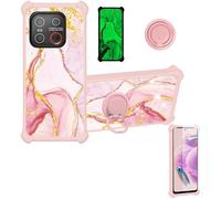 Aroepurt Coque Compatible pour Emporia Smart.7 Lite Coque Étui [avec Trempé 9H Protection D'écran] Case Support de Bague PC + Silicone JSF-FDL