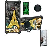 Aroepurt Coque Compatible pour Emporia Smart.7 Mini Coque Étui [avec Trempé 9H Protection D'écran] Case Support de Bague PC + Silicone JSH-TT