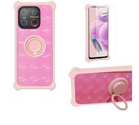 Aroepurt Coque Compatible pour Emporia Smart.7 Mini Coque Étui [avec Trempé 9H Protection D'écran] Case Support de Bague PC + Silicone TZZH-Fen