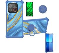 Aroepurt Coque Compatible pour Emporia Smart.ME7 Coque Étui [avec Trempé 9H Protection D'écran] Case Support de Bague PC + Silicone JSL-LDL