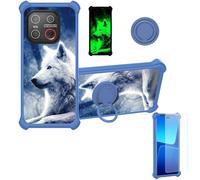Aroepurt Coque Compatible pour Emporia Smart.ME7 Coque Étui [avec Trempé 9H Protection D'écran] Case Support de Bague PC + Silicone YGL-LAN