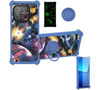 Aroepurt Coque Compatible pour Emporia Smart.ME7 Coque Étui [avec Trempé 9H Protection D'écran] Case Support de Bague PC + Silicone YGL-XQ