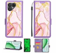 Aroepurt Coque Compatible pour Fairphone 6 Gen.6 Coque Étui Housse Case Support [avec Film Protecteur HD d'une dureté de 9H] [Blocage RFID][Paillettes dorées + Brillantes] LPT-FDL