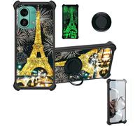 Aroepurt Coque Compatible pour HMD Pulse 2 Pro Coque Étui [avec Trempé 9H Protection D'écran] Case Support de Bague PC + Silicone JSH-TT