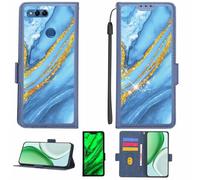 Aroepurt Coque Compatible pour Honor 7X Coque Étui Housse Case Support [avec Film Protecteur HD d'une dureté de 9H] [Blocage RFID][Paillettes dorées + Brillantes] LPT-LDL
