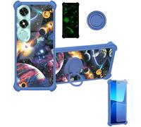 Aroepurt Coque Compatible pour Honor Play9C Nic-Lx3P Coque Étui [avec Trempé 9H Protection D'écran] Case Support de Bague PC + Silicone YGL-XQ
