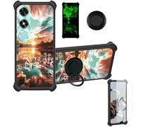 Aroepurt Coque Compatible pour Honor Play9C Nic-Lx3P Coque Étui [avec Trempé 9H Protection D'écran] Case Support de Bague PC + Silicone YGH-FJ