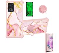 Aroepurt Coque Compatible pour Hotwav Note 13 Coque Étui [avec Trempé 9H Protection D'écran] Case Support de Bague PC + Silicone JSF-FDL