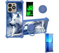 Aroepurt Coque Compatible pour Hotwav Note 13 Max Coque Étui [avec Trempé 9H Protection D'écran] Case Support de Bague PC + Silicone YGL-LAN