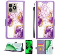 Aroepurt Coque Compatible pour Hotwav Note 13 Max Coque Étui Housse Case Support [avec Film Protecteur HD d'une dureté de 9H] [Blocage RFID][Paillettes dorées + Brillantes] LPT-ZDL