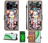 Aroepurt Coque Compatible pour Hotwav Note 13 Pro Coque Étui Housse Case Support [avec Film Protecteur HD d'une dureté de 9H] [Blocage RFID][Effet Lumineux Sombre] LPT-MXX