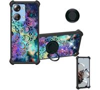Aroepurt Coque Compatible pour HTC Wildfire E4 Plus Coque Étui [avec Trempé 9H Protection D'écran] Case Support de Bague PC + Silicone IMDH-HTT