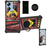 Aroepurt Coque Compatible pour HTC Wildfire E4 Plus Coque Étui [avec Trempé 9H Protection D'écran] Case Support de Bague PC + Silicone YGH-JGP