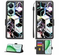 Aroepurt Coque Compatible pour Huawei Nova 11i Coque Étui Housse Case Support [avec Film Protecteur HD d'une dureté de 9H] [Blocage RFID][Effet de réfraction] LPT-HS