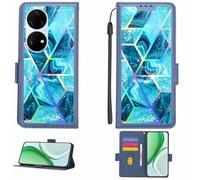 Aroepurt Coque Compatible pour Huawei P50 Pro Coque Étui Housse Case Support [avec Film Protecteur HD d'une dureté de 9H] [Blocage RFID][Effet de réfraction] LPT-LS