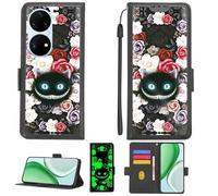 Aroepurt Coque Compatible pour Huawei P50 Pro Coque Étui Housse Case Support [avec Film Protecteur HD d'une dureté de 9H] [Blocage RFID][Effet Lumineux Sombre] LPT-LZM