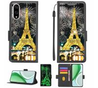 Aroepurt Coque Compatible pour Kyocera Basio Active3 Kyg04 Coque Étui Housse Case Support [avec Film Protecteur HD d'une dureté de 9H] [Blocage RFID][Paillettes dorées + Brillantes] LPT-TT