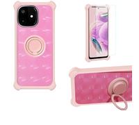 Aroepurt Coque Compatible pour Lava Play Ultra LXX521 Coque Étui [avec Trempé 9H Protection D'écran] Case Support de Bague PC + Silicone TZZH-Fen