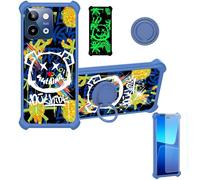 Aroepurt Coque Compatible pour Lava Storm Lite 5g Lxx517 Coque Étui [avec Trempé 9H Protection D'écran] Case Support de Bague PC + Silicone JSL-TYX