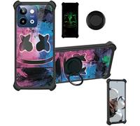 Aroepurt Coque Compatible pour Lava Storm Lite 5g Lxx517 Coque Étui [avec Trempé 9H Protection D'écran] Case Support de Bague PC + Silicone YGH-BQ